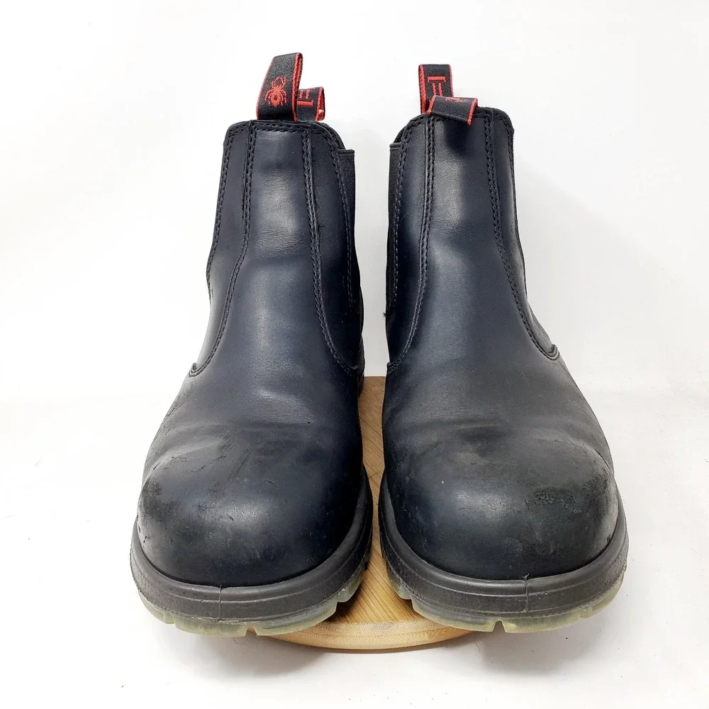 Redback Boots Mens 12 Chelsea Black Leather Safety Toe Work Casual Shoes